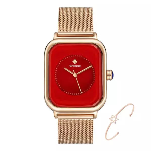 Woman Watch Reading Red