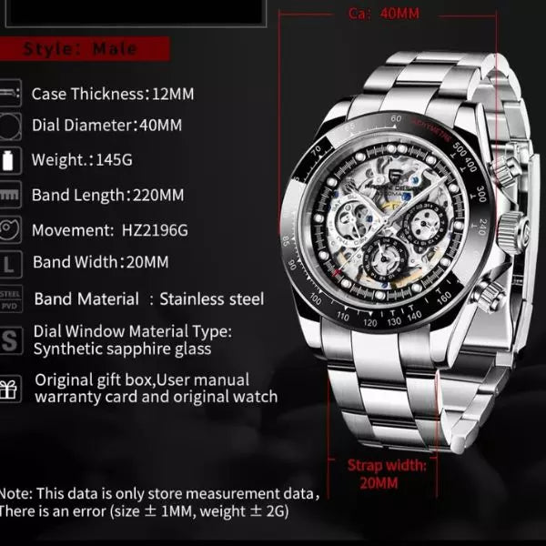 Automatic Watch Truro Black 1 Infinity Watches UK