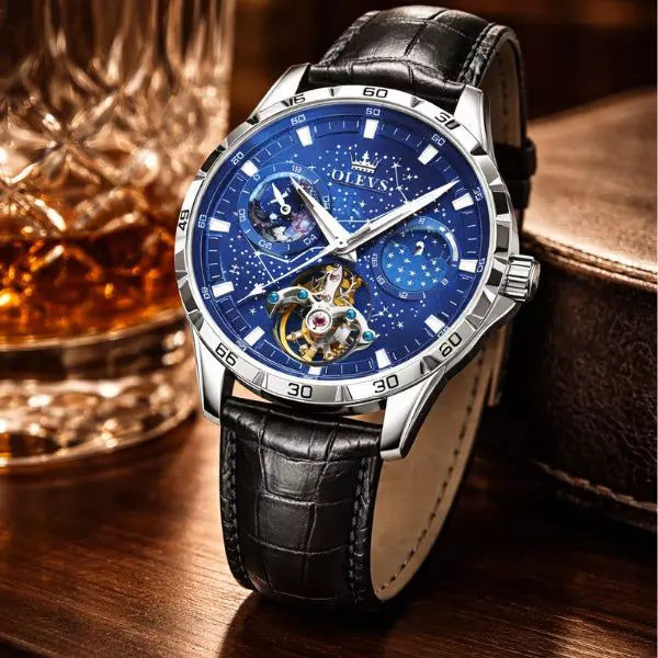 Automatic Watch Chesterfield Skin Blue Infinity Watches Price
