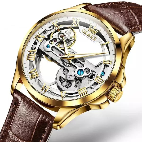 Mechanical Watch Gold White