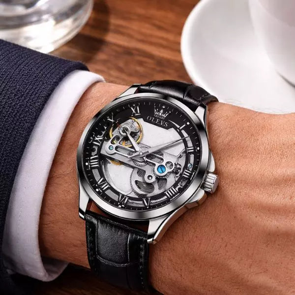 Mechanical Watch Lincon Silver Black