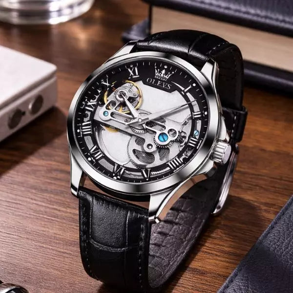 Mechanical Watch Lincon Silver Black Infinity Watches