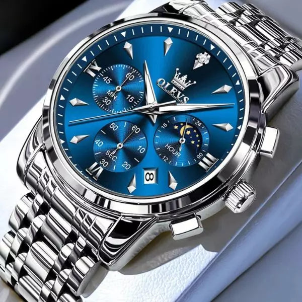 Quartz Watch Cornwall Silver Bue