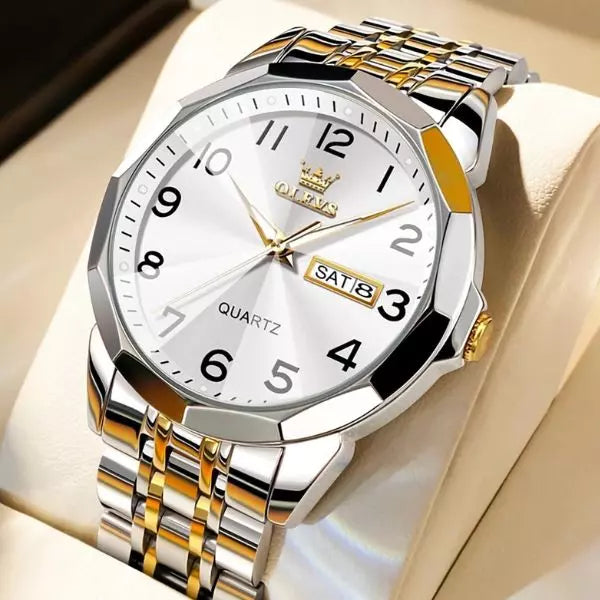 Quartz Watch A-Gold White
