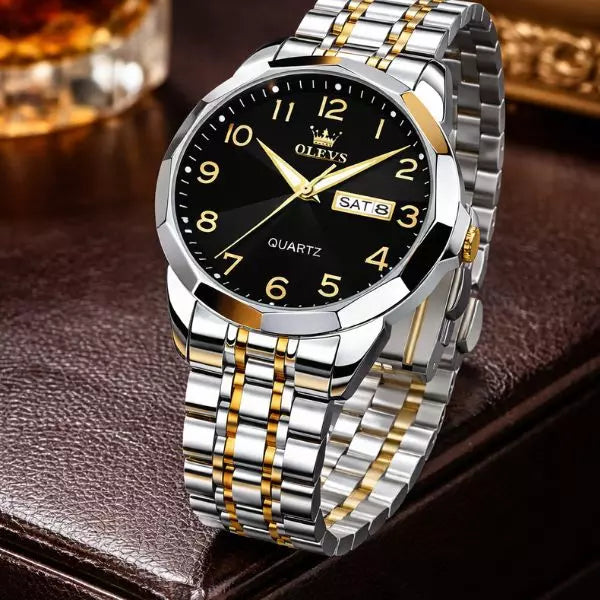 Quartz Watch Gold Black
