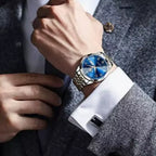 Quartz Watch Gold Blue