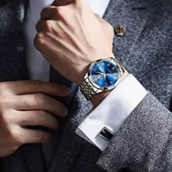 Quartz Watch Gold Blue
