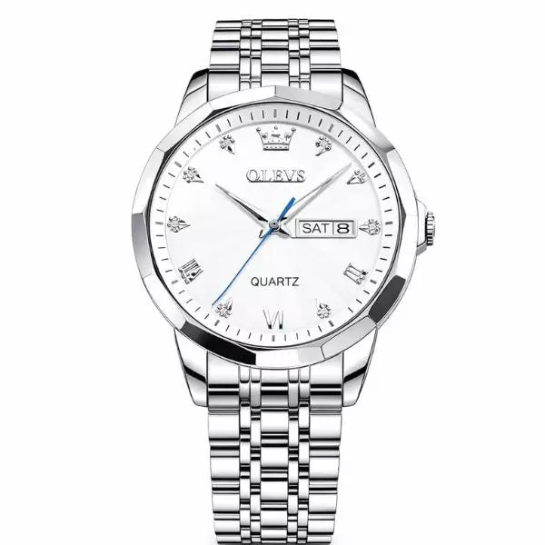 Quartz Watch Warwick Silver White Men Watches