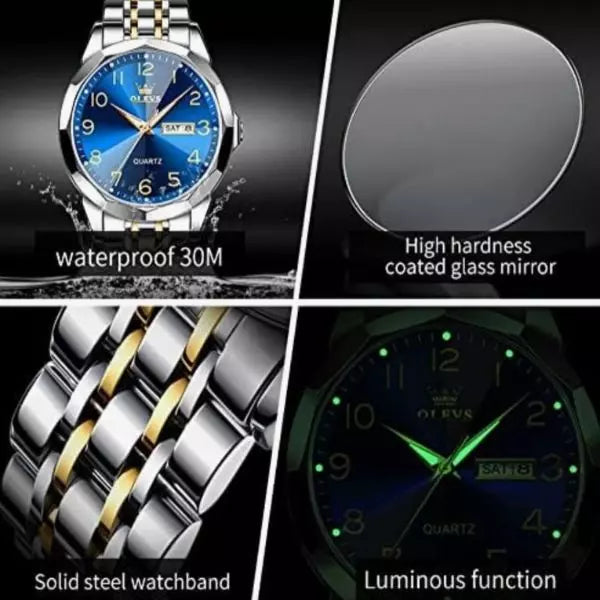 Quartz Watch Solid Steel Watchband
