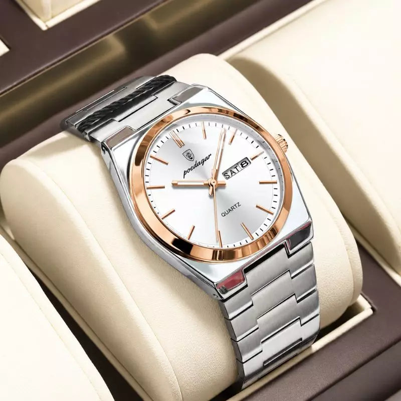 Quartz Watch Dover Gold White