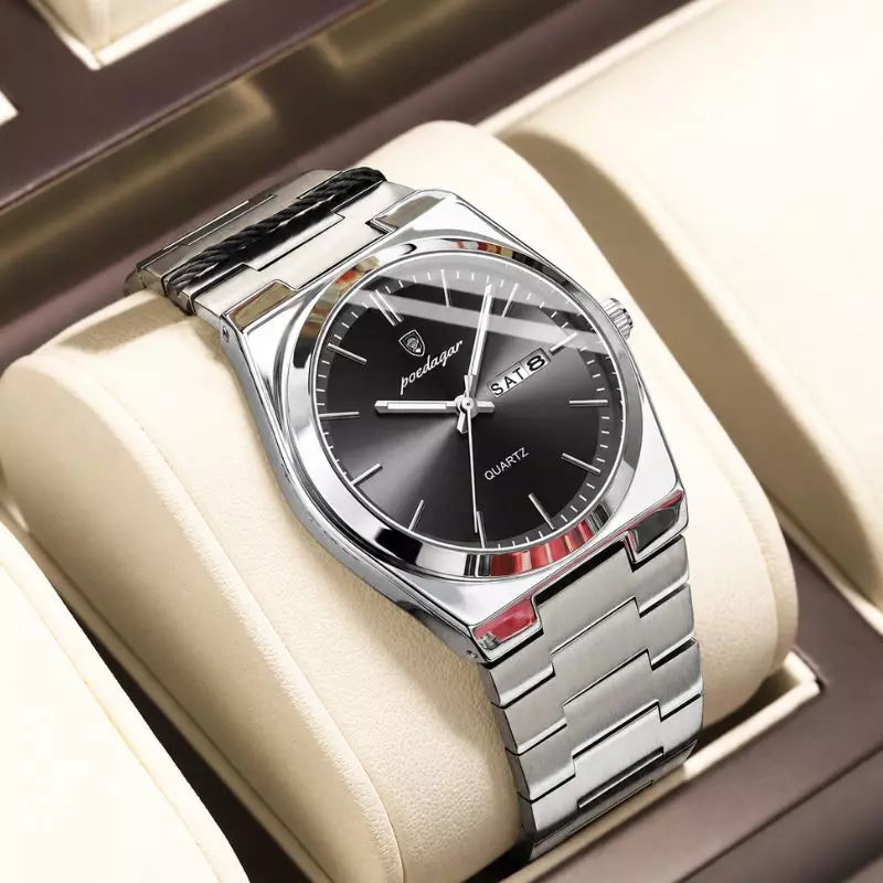 Quartz Watch Dover Silver Black