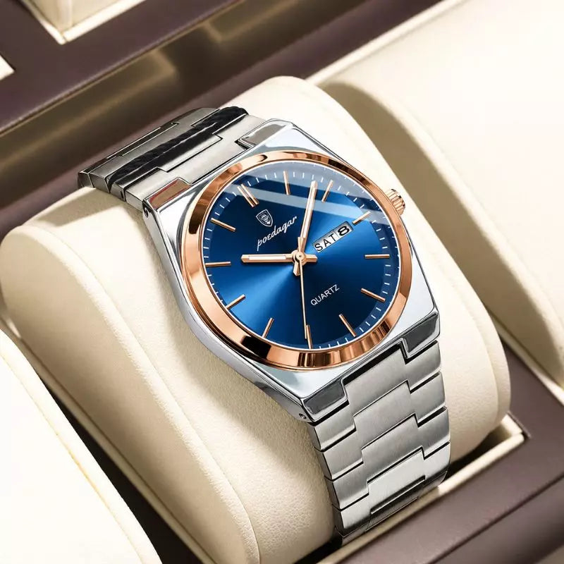 Quartz Watch Dover Gold Blue
